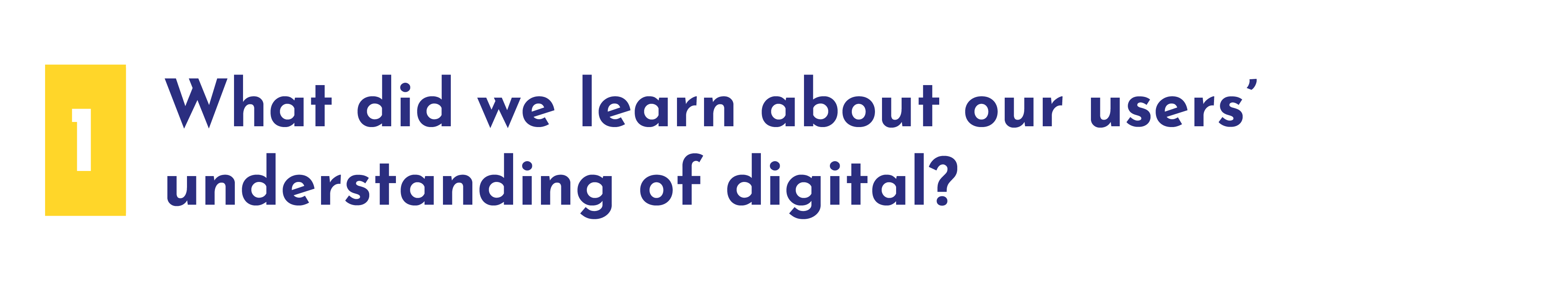 1. What did we learn about our users’ understanding of digital?